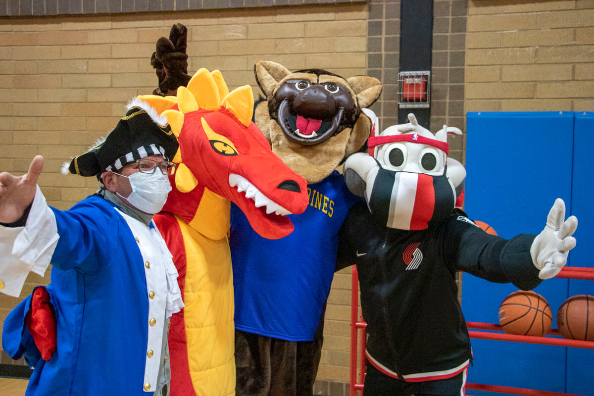 Middle school mascots and Blaze