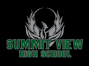 Summit View High School logo black background
