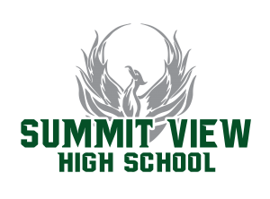Summit View High School grey and green logo