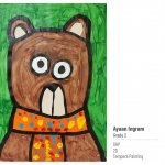 painted bear with green background