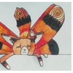 cute abstract spiral winged fox drawing