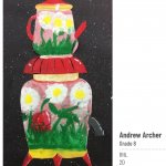 tall stacked teapot painting
