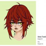 red hair digital girl art