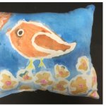 bird painting pillow