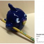 blue bird ceramic pencil holder
