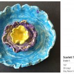 layered ceramic flower bowl