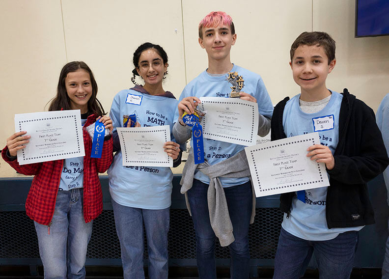 First place seventh grade team at the 2023 SW WA Math Challenge