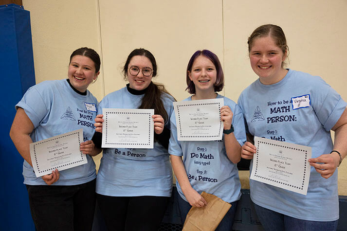 Second place eighth grade team at the 2023 SW WA Math Challenge