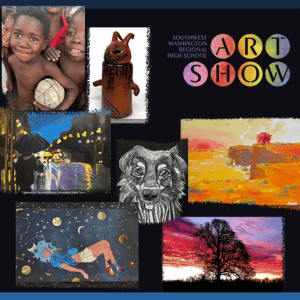 ESD 112 Art Show logo featuring artwork from BGPS students